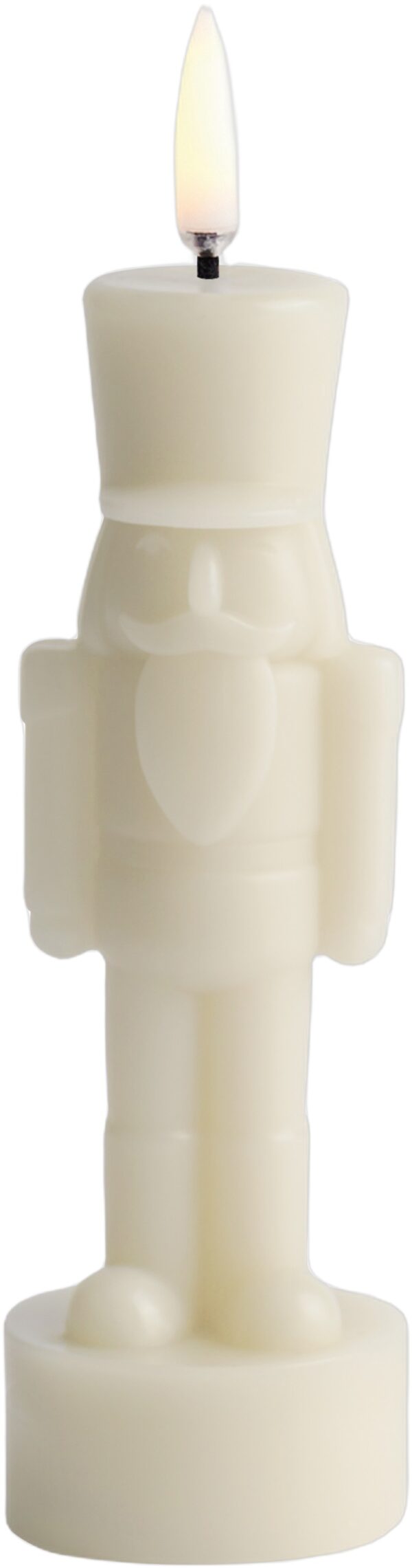 LED Candle, Nutcracker, Oyster Grey, Smooth, 6x16,5 cm