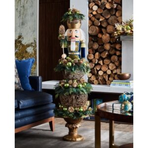 Luksus nøddeknækker soldat H160 cm - Antik brun/Blå