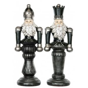 Nøddeknækker soldat i polyresin assorteret H40 cm - Antik grøn